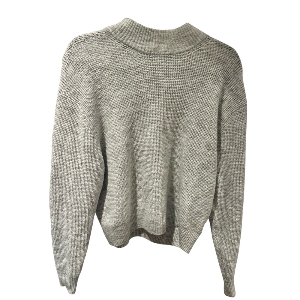 Gap Gray Mock Neck‎ Waffle Knit Sweater Size Medium